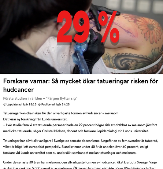 Då var det dags igen. Monsterjakten pågår... 29% av alla som har en tatuering kommer att dö i hudcancer...