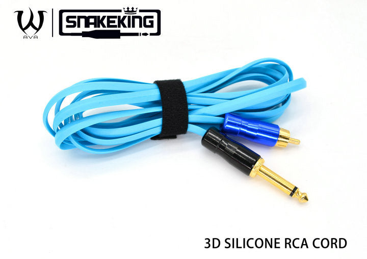 SNAKE KING SILICONE RCA CORD Length: 2.4m - Blue 