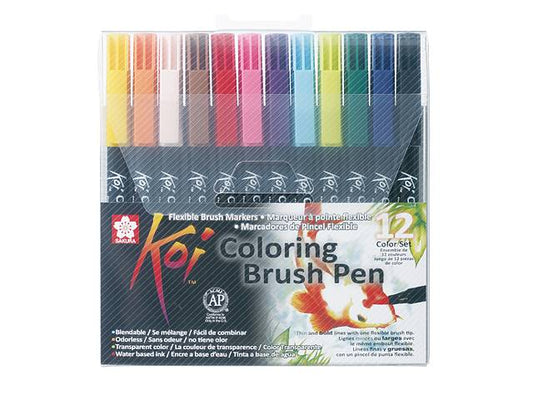 Koi Color Brush Set of 12 Basic Colors