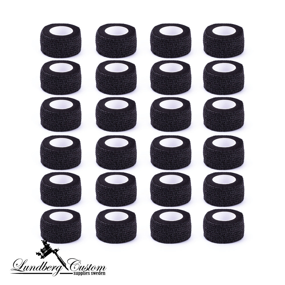 24-pack Precision Medical Cohesive Wraps 1" - BLACK