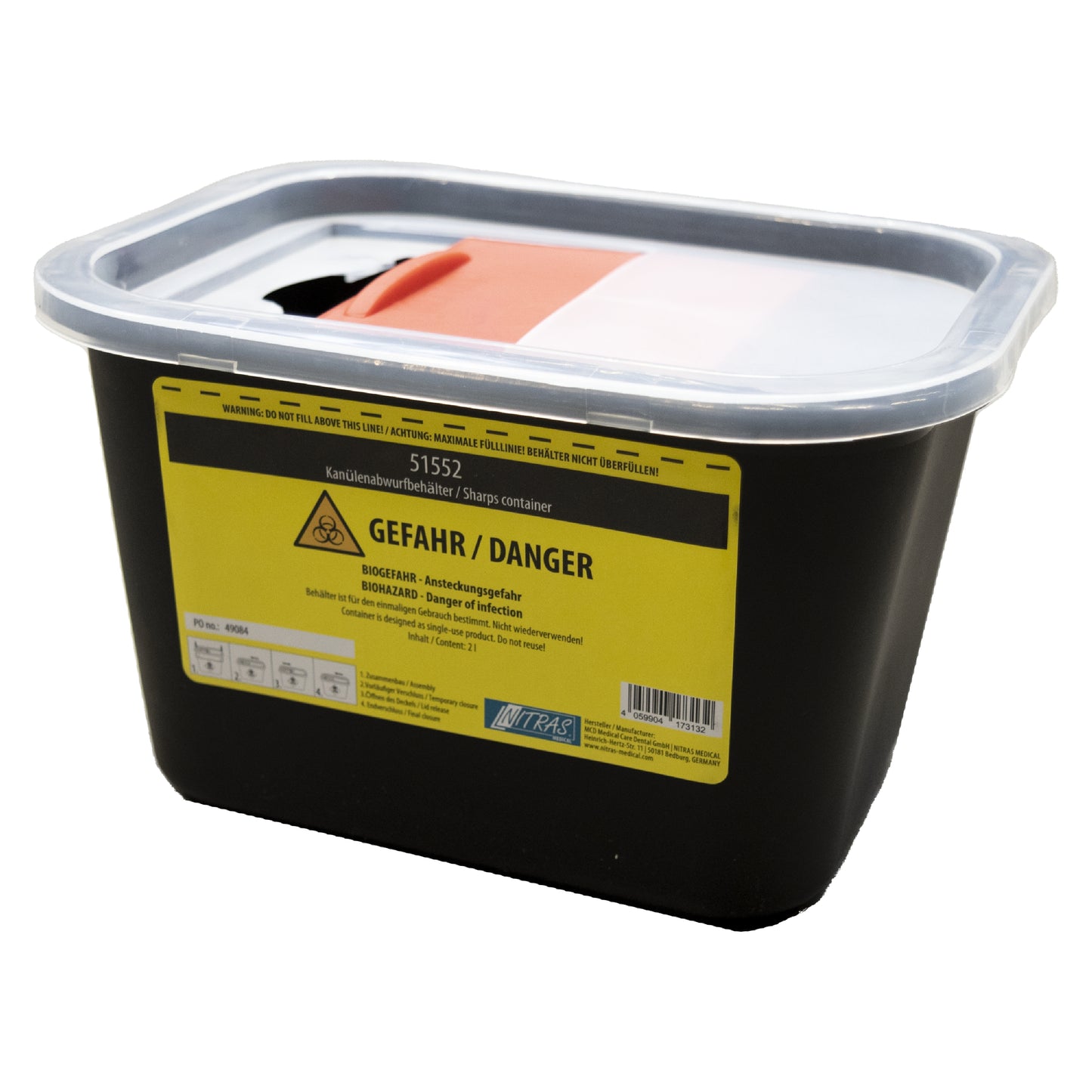 NITRAS 2L Sharps Container