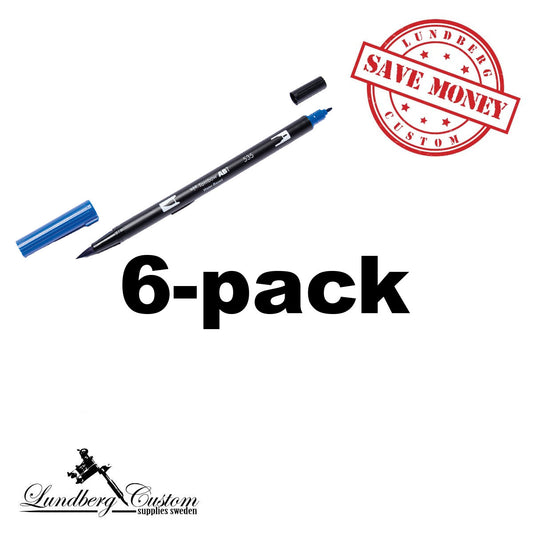 6-pack Tombow Dual Brush 535 Cobalt Blue