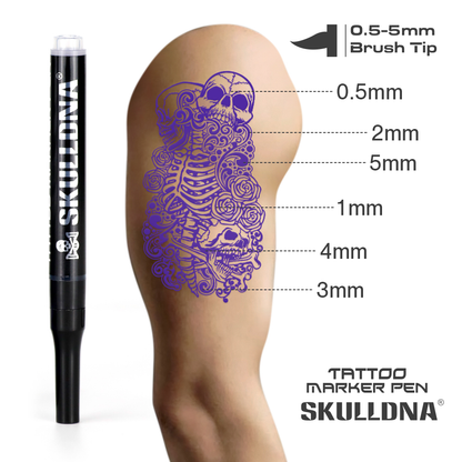 SkullDNA Tattoo Marker Pen Purple 12-Pack