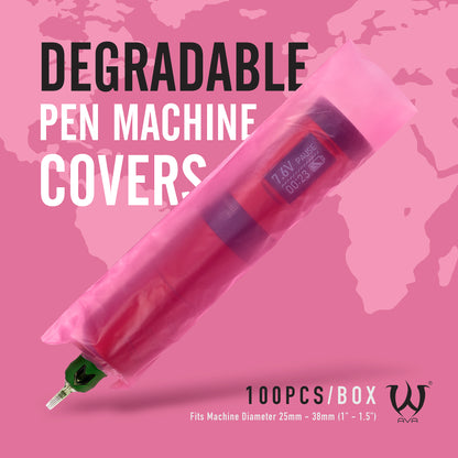 Biodegradable Pen Machine Covers Pink 60x180mm 100pcs