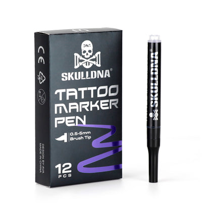 SkullDNA Tattoo Marker Pen Purple 12-Pack
