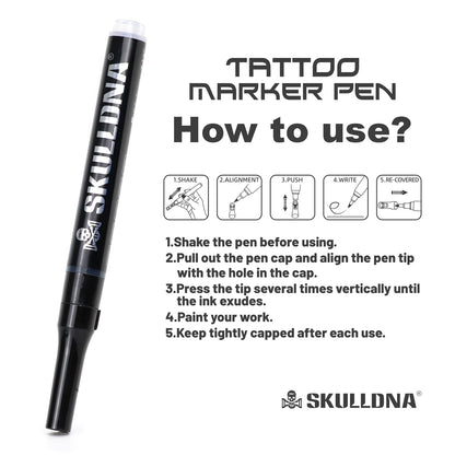 SkullDNA Tattoo Marker Pen Purple 12-Pack