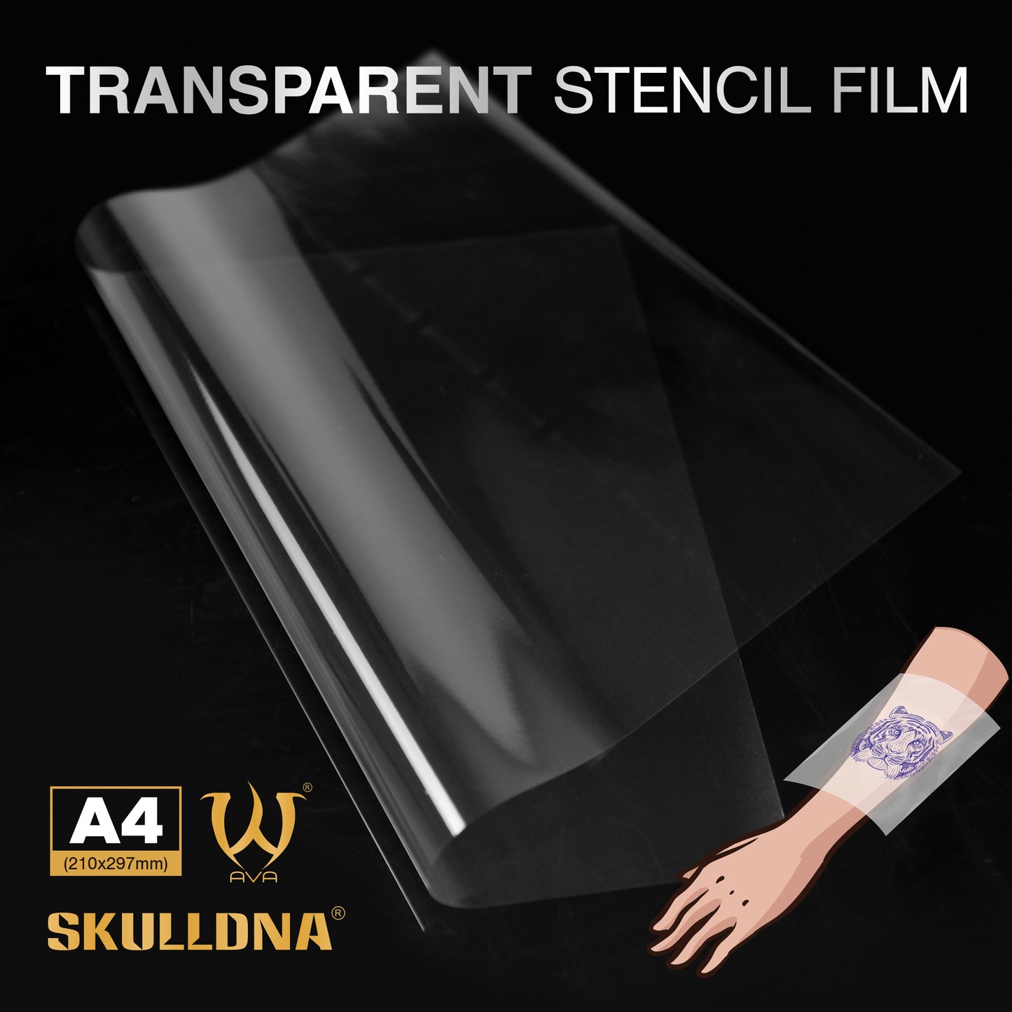 SKULLDNA Transparent Stencil Film - 50-pack
