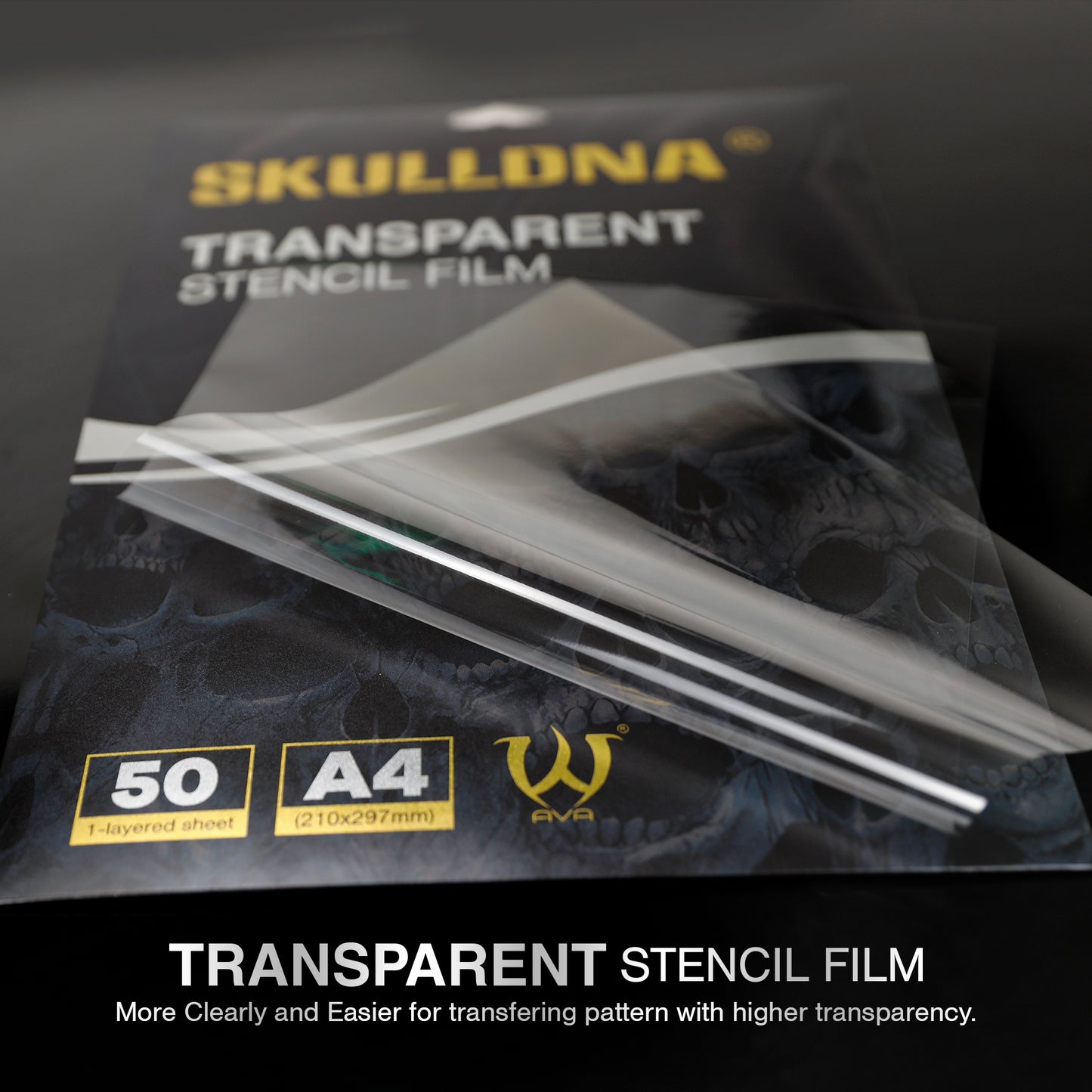SKULLDNA Transparent Stencil Film - 50-pack