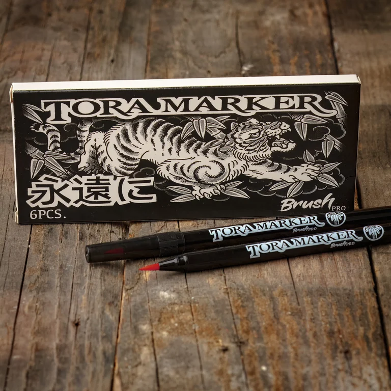 TORA Marker Brush PRO Tip - CHI RED - 6-pack