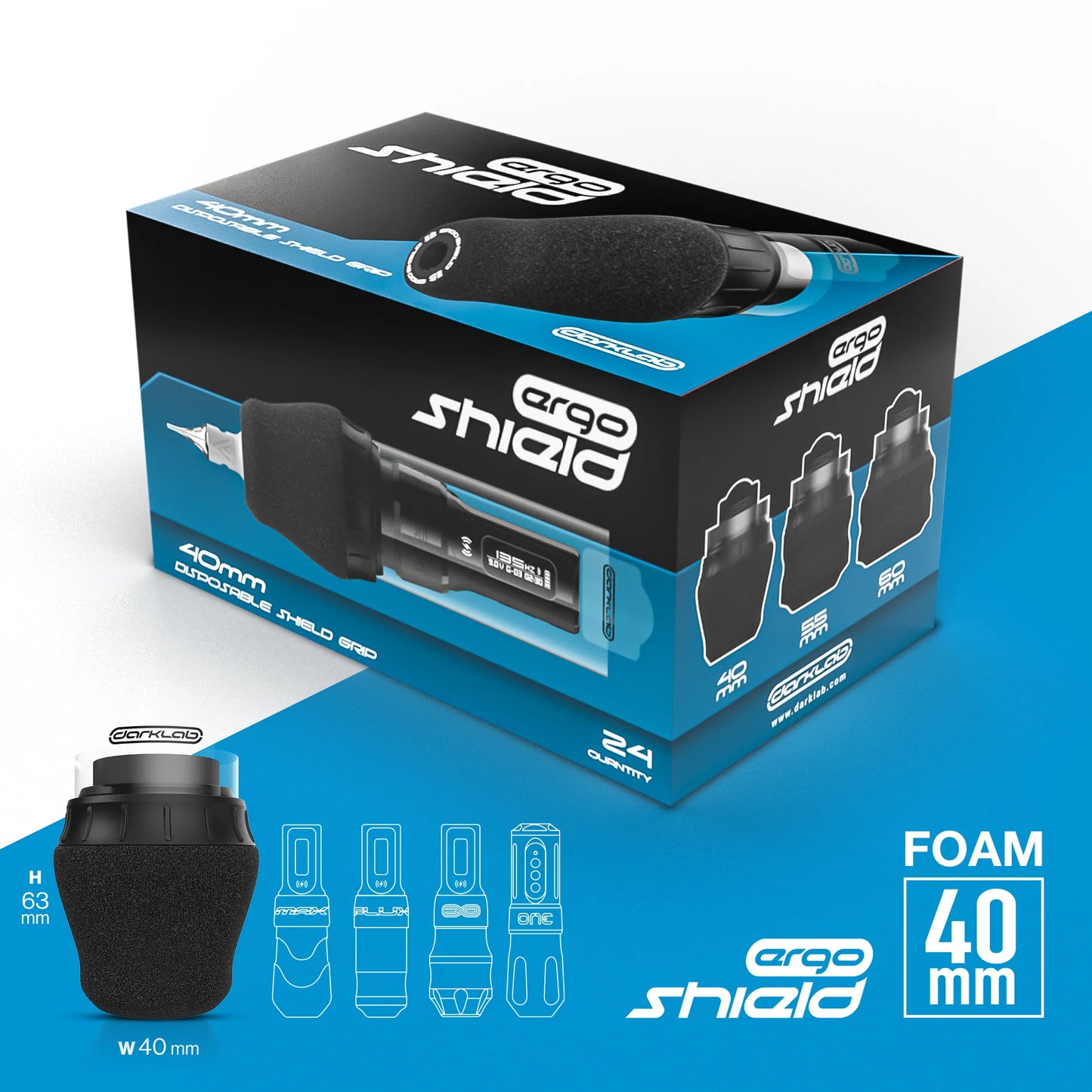 Ergo Shield Disposable Grips - Box of 24 - 40mm