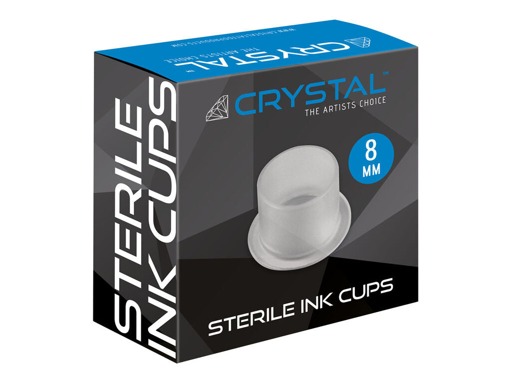 Crystal Sterile Ink Cups 8mm - 200pcs