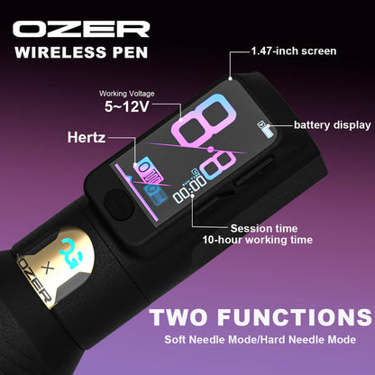 Ozer × OG FURY II Wireless Tattoo Pen 4,2mm Black