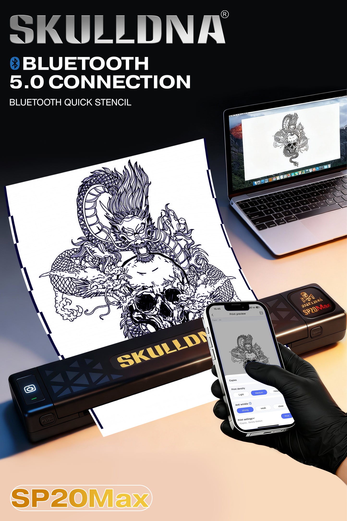 SKULLDNA SP20 MAX Wireless Printer Black