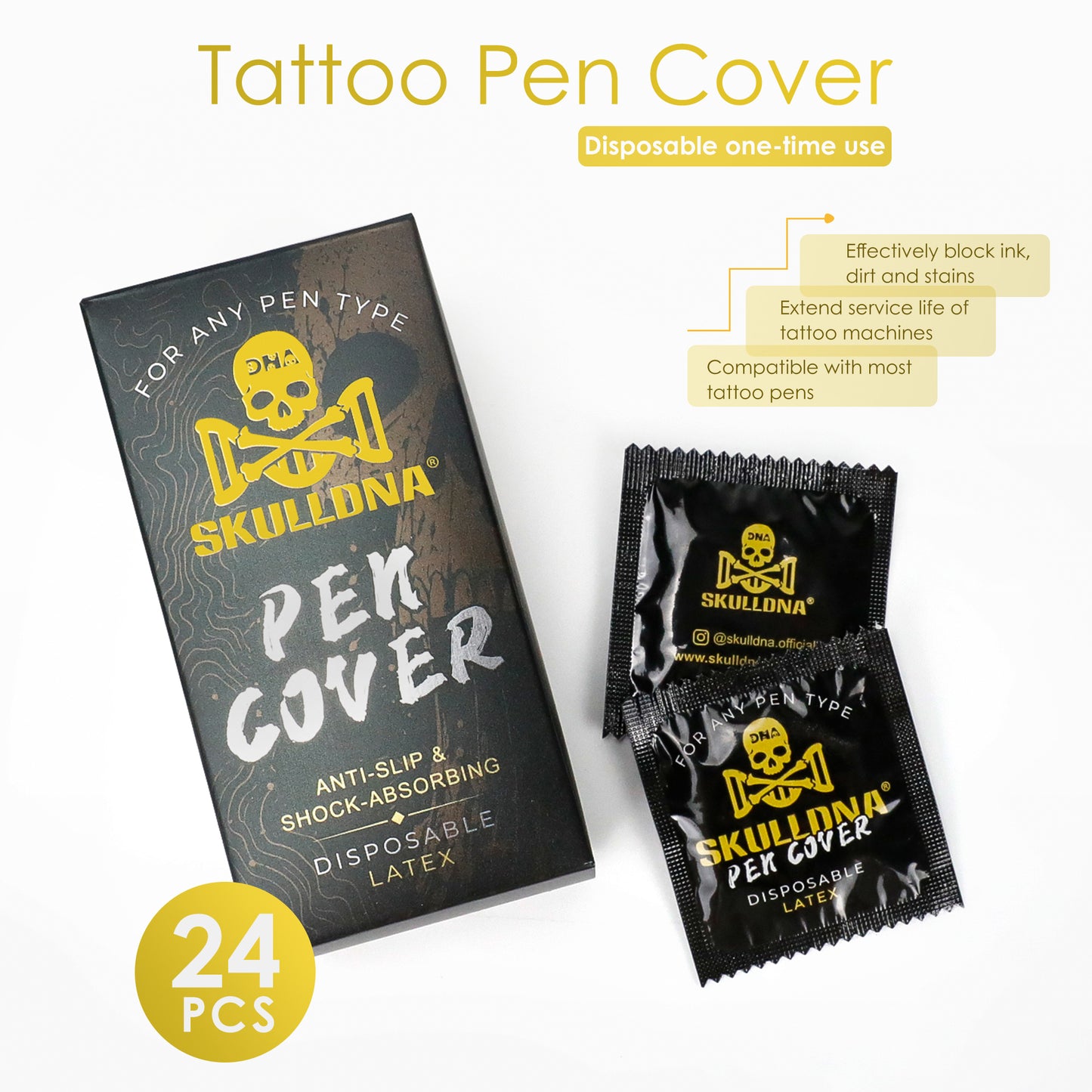 SKULLDNA - LATEX PEN COVERS 24-pack
