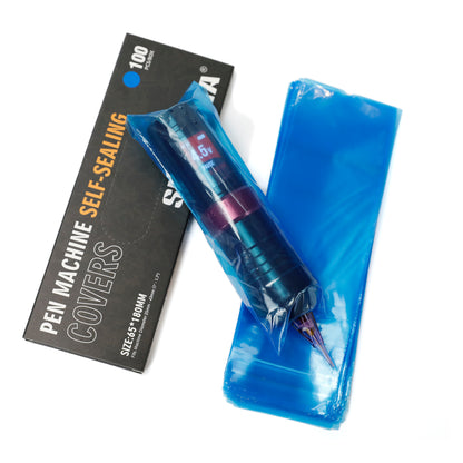 SKULLDNA - Self sealing covers 100-pack Blue