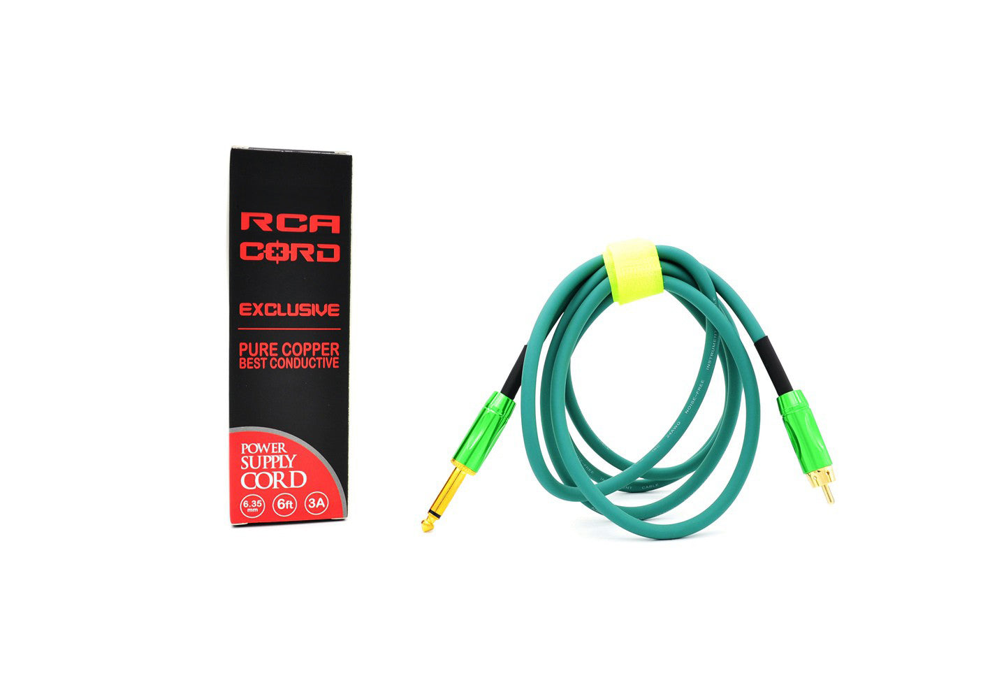 AVA 2 RCA Cord -Soft Import USA Line 6 feet - Green