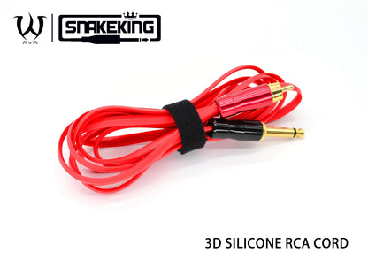 SNAKE KING SILICONE RCA CORD Length: 2.4m - Red 