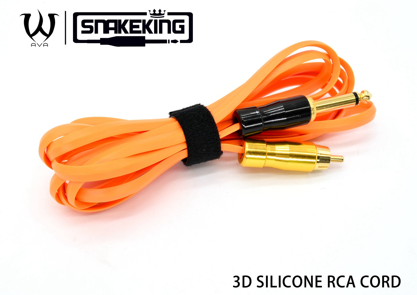 SNAKE KING SILICONE RCA CORD Length: 2.4m - Orange 