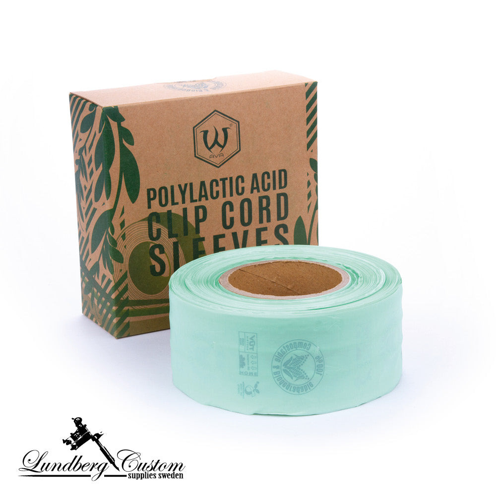 Compostable &amp; Biodegradable Clip Cord Sleeve Roll - 65mm x 300m