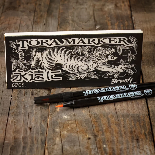 TORA Marker Brush PRO Tip - KIN YELLOW - 6-Pack