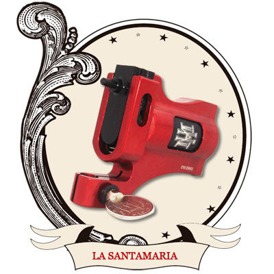 La Santa Maria Black and Gray Shader Tattoo Machine - Red