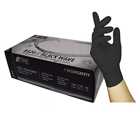 Nitras Black Wave Nitril Gloves BLK - SMALL