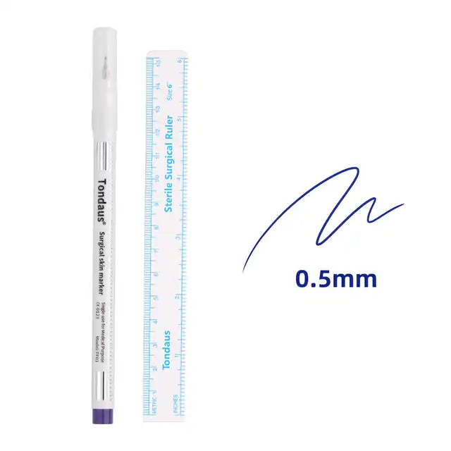 Tondaus Surgical Skin Marker Pen with Ruler - 0.5mm Purple