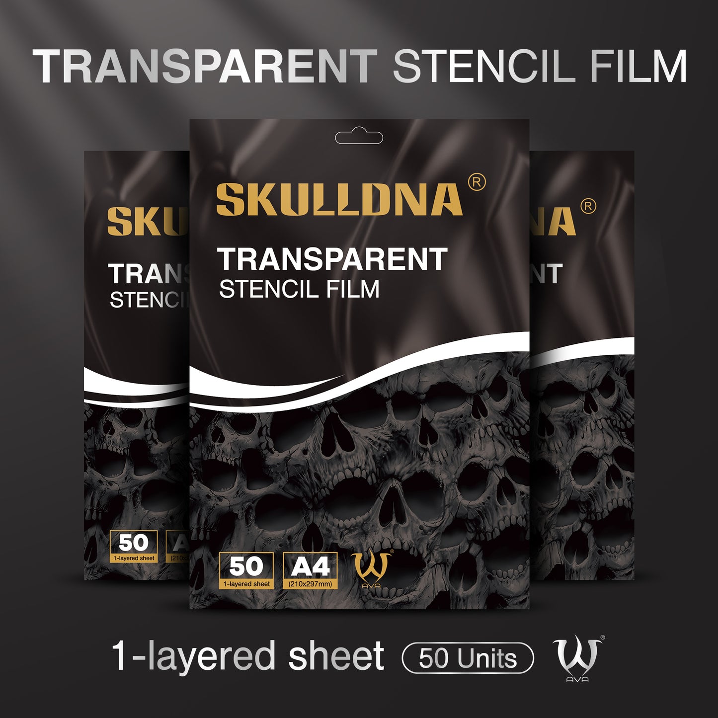 SKULLDNA Transparent Stencil Film - 50-pack