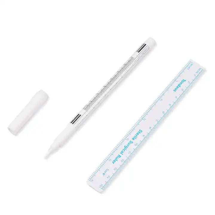 Tondaus Surgical Skin Marker Pen with Ruler - 1mm White